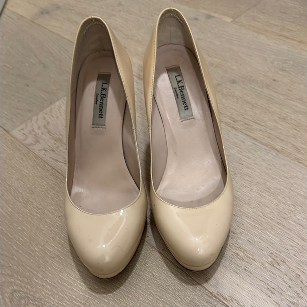 LK Bennett Cream Patent Heels